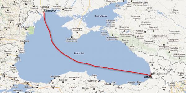 Black sea ferry route
